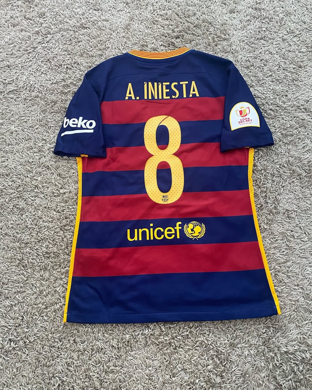 Andrés Iniesta Match Worn Shirt 22/05/2016