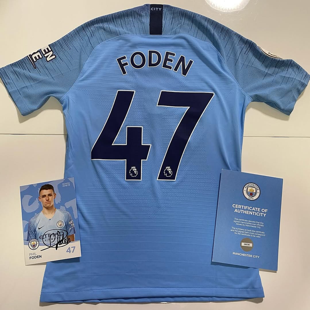 Phil Foden Match Worn Shirt 11/11/2018